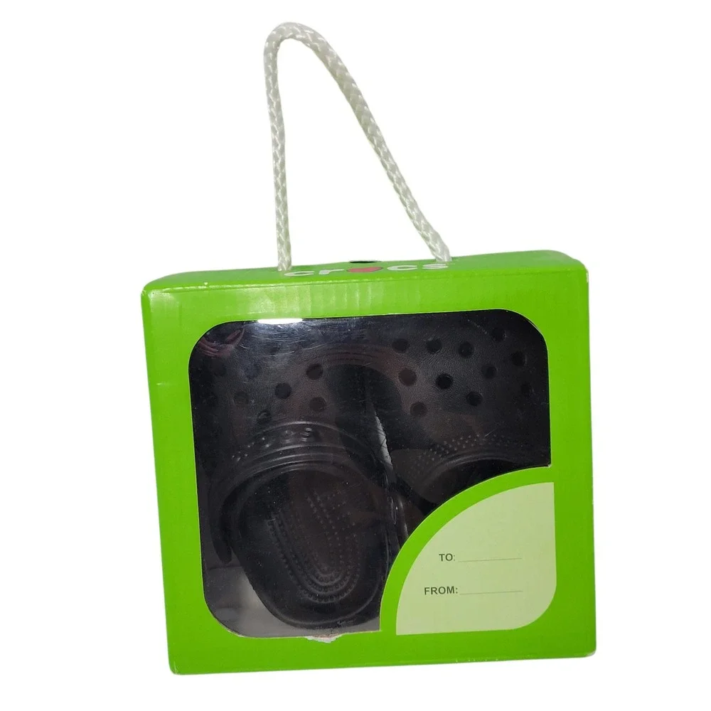 Crocs Infant Littles Classic Clogs Size C2/C3 Black Slip On Shoe Unisex Gift Box